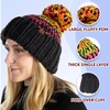 image:imageFunky Junque Aprs Ski Pom Pom Beanie for Women  Oversized Knit Winter Hat Warm Cozy Womens Hats for Ski Trips amp Snow DaysBlack Mix