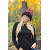 image:imageFunky Junque Aprs Ski Pom Pom Beanie for Women  Oversized Knit Winter Hat Warm Cozy Womens Hats for Ski Trips amp Snow DaysBlack Mix