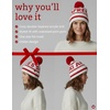 image:imageFunky Junque Aprs Ski Pom Pom Beanie for Women  Oversized Knit Winter Hat Warm Cozy Womens Hats for Ski Trips amp Snow DaysIvory Red Lettering