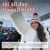 image:imageFunky Junque Aprs Ski Pom Pom Beanie for Women  Oversized Knit Winter Hat Warm Cozy Womens Hats for Ski Trips amp Snow DaysIvory Red Lettering