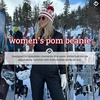 image:imageFunky Junque Aprs Ski Pom Pom Beanie for Women  Oversized Knit Winter Hat Warm Cozy Womens Hats for Ski Trips amp Snow DaysIvory Red Lettering
