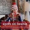 image:imageFunky Junque Aprs Ski Pom Pom Beanie for Women  Oversized Knit Winter Hat Warm Cozy Womens Hats for Ski Trips amp Snow DaysIvory Red Lettering