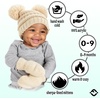 image:imageFunky Junque Baby Double Faux Fur Pom Pom Beanie amp Mittens Set  Newborn Infant 09 Months Winter Hat with Soft Lined MittensBeige 09 Mo
