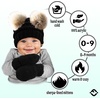 image:imageFunky Junque Baby Double Faux Fur Pom Pom Beanie amp Mittens Set  Newborn Infant 09 Months Winter Hat with Soft Lined MittensBlack Faux Fur Pom W Black Mittens 09 Months