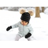 image:imageFunky Junque Baby Double Faux Fur Pom Pom Beanie amp Mittens Set  Newborn Infant 09 Months Winter Hat with Soft Lined MittensBlack Faux Fur Pom W Black Mittens 09 Months
