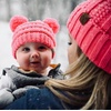 image:imageFunky Junque Baby Double Faux Fur Pom Pom Beanie amp Mittens Set  Newborn Infant 09 Months Winter Hat with Soft Lined MittensCandy Pink 09 Months