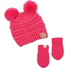 image:imageFunky Junque Baby Double Faux Fur Pom Pom Beanie amp Mittens Set  Newborn Infant 09 Months Winter Hat with Soft Lined MittensCandy Pink 09 Months