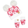 image:imageFunky Junque Baby Double Faux Fur Pom Pom Beanie amp Mittens Set  Newborn Infant 09 Months Winter Hat with Soft Lined MittensDaisy Candy Pink 09 Months