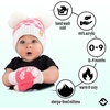 image:imageFunky Junque Baby Double Faux Fur Pom Pom Beanie amp Mittens Set  Newborn Infant 09 Months Winter Hat with Soft Lined MittensDaisy Candy Pink 09 Months