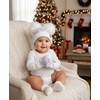 image:imageFunky Junque Baby Double Faux Fur Pom Pom Beanie amp Mittens Set  Newborn Infant 09 Months Winter Hat with Soft Lined MittensDaisy Lavender 09 Months