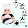 image:imageFunky Junque Baby Double Faux Fur Pom Pom Beanie amp Mittens Set  Newborn Infant 09 Months Winter Hat with Soft Lined MittensDaisy Lavender 09 Months
