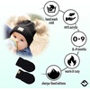 image:imageFunky Junque Baby Double Faux Fur Pom Pom Beanie amp Mittens Set  Newborn Infant 09 Months Winter Hat with Soft Lined MittensDiagonal Basketweave Black 09 Months