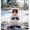 image:imageFunky Junque Baby Double Faux Fur Pom Pom Beanie amp Mittens Set  Newborn Infant 09 Months Winter Hat with Soft Lined MittensDiagonal Basketweave Black 09 Months