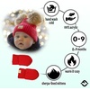 image:imageFunky Junque Baby Double Faux Fur Pom Pom Beanie amp Mittens Set  Newborn Infant 09 Months Winter Hat with Soft Lined MittensDiagonal Basketweave Red 09 Months