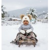 image:imageFunky Junque Baby Double Faux Fur Pom Pom Beanie amp Mittens Set  Newborn Infant 09 Months Winter Hat with Soft Lined MittensDiagonal Basketweave White 09 Months