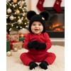 image:imageFunky Junque Baby Double Faux Fur Pom Pom Beanie amp Mittens Set  Newborn Infant 09 Months Winter Hat with Soft Lined MittensEar Flap Black W Black Mittens 09 Months