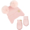 image:imageFunky Junque Baby Double Faux Fur Pom Pom Beanie amp Mittens Set  Newborn Infant 09 Months Winter Hat with Soft Lined MittensEar Flap Light Pink W Light Pink Mittens 09 Months