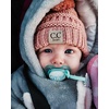 image:imageFunky Junque Baby Double Faux Fur Pom Pom Beanie amp Mittens Set  Newborn Infant 09 Months Winter Hat with Soft Lined MittensIndi Pink 09 Months