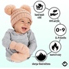 image:imageFunky Junque Baby Double Faux Fur Pom Pom Beanie amp Mittens Set  Newborn Infant 09 Months Winter Hat with Soft Lined MittensIndi Pink 09 Months
