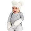 image:imageFunky Junque Baby Double Faux Fur Pom Pom Beanie amp Mittens Set  Newborn Infant 09 Months Winter Hat with Soft Lined MittensIvory 09 Months