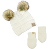 image:imageFunky Junque Baby Double Faux Fur Pom Pom Beanie amp Mittens Set  Newborn Infant 09 Months Winter Hat with Soft Lined MittensIvory Faux Fur Pom W Ivory Mittens 09 Months