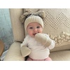 image:imageFunky Junque Baby Double Faux Fur Pom Pom Beanie amp Mittens Set  Newborn Infant 09 Months Winter Hat with Soft Lined MittensLeopard Beige 09 Months
