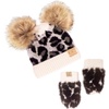 image:imageFunky Junque Baby Double Faux Fur Pom Pom Beanie amp Mittens Set  Newborn Infant 09 Months Winter Hat with Soft Lined MittensLeopard Ivory W Leopard Mittens 09 Months
