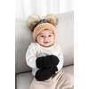 image:imageFunky Junque Baby Double Faux Fur Pom Pom Beanie amp Mittens Set  Newborn Infant 09 Months Winter Hat with Soft Lined MittensLeopard Latte 09 Months