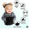 image:imageFunky Junque Baby Double Faux Fur Pom Pom Beanie amp Mittens Set  Newborn Infant 09 Months Winter Hat with Soft Lined MittensLeopard Latte 09 Months