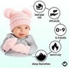 image:imageFunky Junque Baby Double Faux Fur Pom Pom Beanie amp Mittens Set  Newborn Infant 09 Months Winter Hat with Soft Lined MittensPale Pink 09 Months