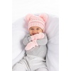 image:imageFunky Junque Baby Double Faux Fur Pom Pom Beanie amp Mittens Set  Newborn Infant 09 Months Winter Hat with Soft Lined MittensPale Pink 09 Months