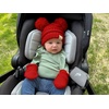 image:imageFunky Junque Baby Double Faux Fur Pom Pom Beanie amp Mittens Set  Newborn Infant 09 Months Winter Hat with Soft Lined MittensRed 09 Months