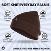 image:imageFunky Junque Basics Beanies Hats for Men Women Winter Hats Soft Warm Unisex Cuffed Ski Beanie Knitted Skull Cap TobogganBrown
