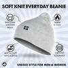 image:imageFunky Junque Basics Beanies Hats for Men Women Winter Hats Soft Warm Unisex Cuffed Ski Beanie Knitted Skull Cap TobogganLight Grey