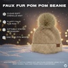 image:imageFunky Junque Beanie for Women Ultra Soft Chenille Faux Fur Pom Pom Winter Hats Warm Ski Cap FashionBeige