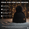 image:imageFunky Junque Beanie for Women Ultra Soft Chenille Faux Fur Pom Pom Winter Hats Warm Ski Cap FashionBlack