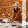 image:imageFunky Junque Beanie for Women Ultra Soft Chenille Faux Fur Pom Pom Winter Hats Warm Ski Cap FashionDaisy  Beige