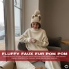 image:imageFunky Junque Beanie for Women Ultra Soft Chenille Faux Fur Pom Pom Winter Hats Warm Ski Cap FashionDaisy  Beige