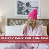 image:imageFunky Junque Beanie for Women Ultra Soft Chenille Faux Fur Pom Pom Winter Hats Warm Ski Cap FashionHot Pink