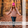 image:imageFunky Junque Beanie for Women Ultra Soft Chenille Faux Fur Pom Pom Winter Hats Warm Ski Cap FashionHot Pink