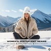 image:imageFunky Junque Beanie for Women Ultra Soft Chenille Faux Fur Pom Pom Winter Hats Warm Ski Cap FashionIvory