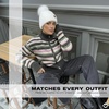 image:imageFunky Junque Beanie for Women Ultra Soft Chenille Faux Fur Pom Pom Winter Hats Warm Ski Cap FashionIvory