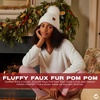 image:imageFunky Junque Beanie for Women Ultra Soft Chenille Faux Fur Pom Pom Winter Hats Warm Ski Cap FashionIvory