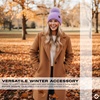image:imageFunky Junque Beanie for Women Ultra Soft Chenille Faux Fur Pom Pom Winter Hats Warm Ski Cap FashionLavender