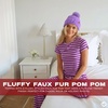 image:imageFunky Junque Beanie for Women Ultra Soft Chenille Faux Fur Pom Pom Winter Hats Warm Ski Cap FashionLavender