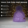 image:imageFunky Junque Beanie for Women Ultra Soft Chenille Faux Fur Pom Pom Winter Hats Warm Ski Cap FashionLavender