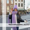 image:imageFunky Junque Beanie for Women Ultra Soft Chenille Faux Fur Pom Pom Winter Hats Warm Ski Cap FashionLavender