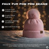 image:imageFunky Junque Beanie for Women Ultra Soft Chenille Faux Fur Pom Pom Winter Hats Warm Ski Cap FashionTerry Chenille  Baby Pink