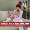 image:imageFunky Junque Beanie for Women Ultra Soft Chenille Faux Fur Pom Pom Winter Hats Warm Ski Cap FashionTerry Chenille  Burgundy