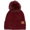 image:imageFunky Junque Beanie for Women Ultra Soft Chenille Faux Fur Pom Pom Winter Hats Warm Ski Cap FashionTerry Chenille  Burgundy